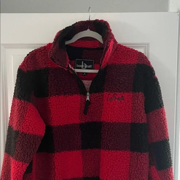 Boxercraft Red and Black Plaid Sherpa Hoodie - Picture 4 of 5